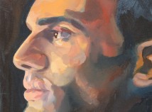 Profile photo of faculty member done as an artistic style, possibly watercolors, showing just Paul's face in profile.