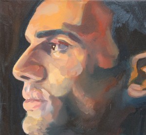 Profile photo of faculty member done as an artistic style, possibly watercolors, showing just Paul's face in profile.